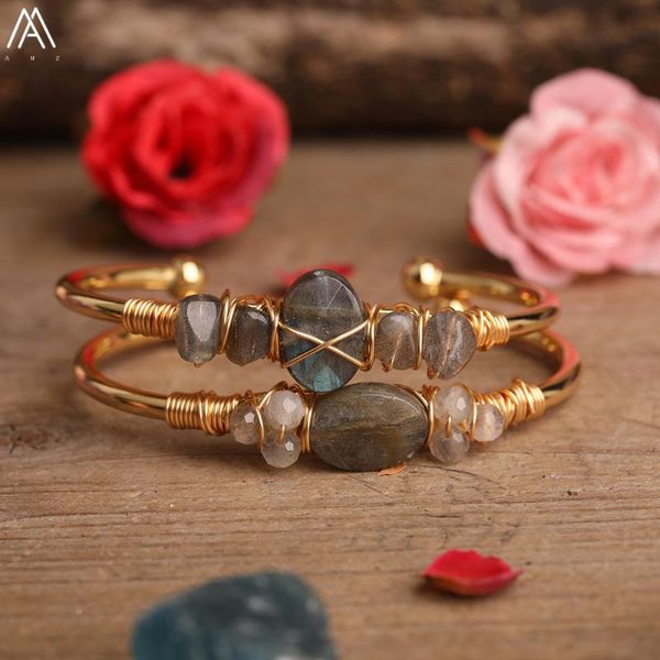 charm bracelets fashion natural stone chip beads gold copper wire wrapped flash labradorite faceted open cuff bangles for women, Golden;silver
charm bracelets fashion natural stone chip beads gold copper wire wrapped flash labradorite faceted open cuff bangles for women, Golden;silver