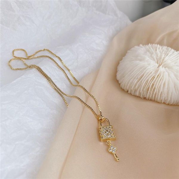chains design fashion brand jewelry delicate zircon lock necklaces for women gift key pendant&necklaces, Silver
chains design fashion brand jewelry delicate zircon lock necklaces for women gift key pendant&necklaces, Silver