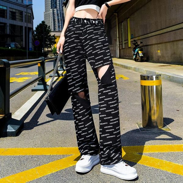 women's pants & capris real s printing ripped jeans summer thin high waist loose wide legs straight-leg, Black;white
women's pants & capris real s printing ripped jeans summer thin high waist loose wide legs straight-leg, Black;white