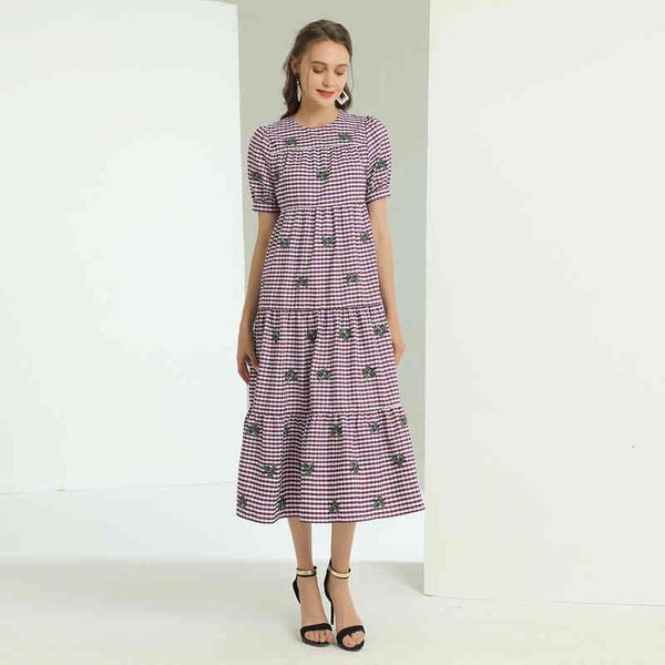 dress long 2021 summer party women's clothing stylish vintage sleeves short embroidered plaid vacation dresses, Black;gray
dress long 2021 summer party women's clothing stylish vintage sleeves short embroidered plaid vacation dresses, Black;gray