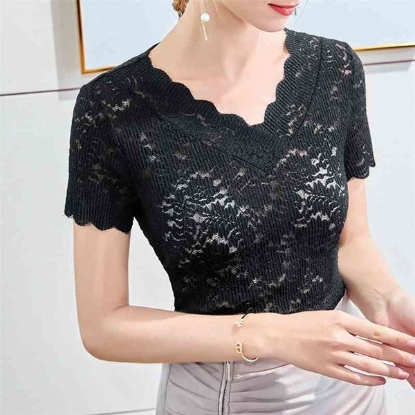 wavy edge v-neck short-sleeved female foreign small shirt hollow t-shirt summer women's lace 210416, White
wavy edge v-neck short-sleeved female foreign small shirt hollow t-shirt summer women's lace 210416, White