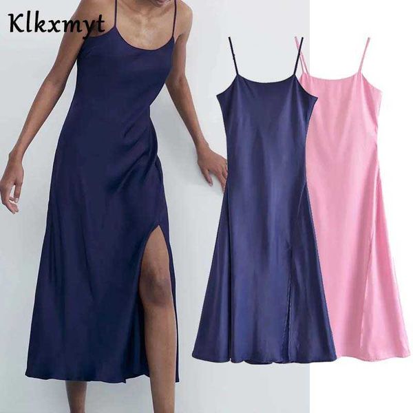 klkxmyt za dress women camisole midi dresses summer woman satin backless hem split elegant female party vestido 210527, Black;gray
klkxmyt za dress women camisole midi dresses summer woman satin backless hem split elegant female party vestido 210527, Black;gray