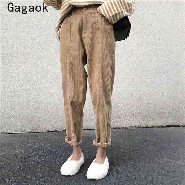 vintage spring/autumn corduroy ankle-length pant solid high straight casual chic wild korean simple pants k4084 210531, Black;white
vintage spring/autumn corduroy ankle-length pant solid high straight casual chic wild korean simple pants k4084 210531, Black;white