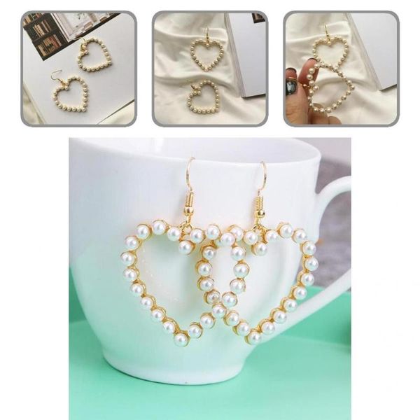 dangle & chandelier delicate 1 pair stylish heart pendant imitation pearls hook earrings jewelry women drop for party, Silver
dangle & chandelier delicate 1 pair stylish heart pendant imitation pearls hook earrings jewelry women drop for party, Silver