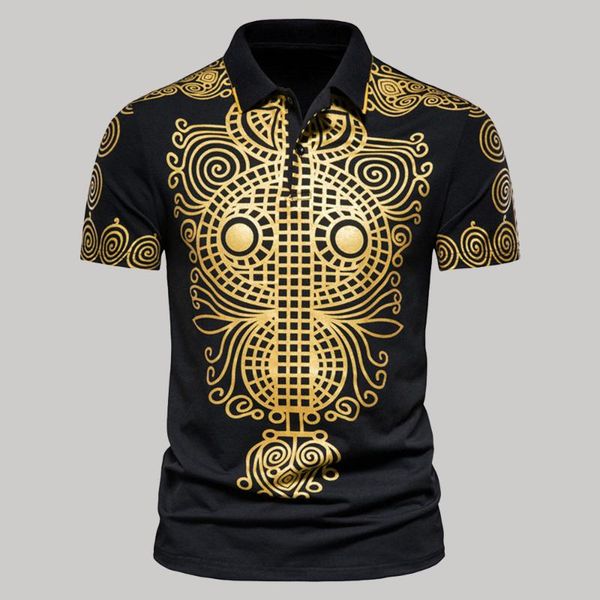 men's polos summer 2021 fashion folk-custom loose casual bronzing printing shirt collar solid color, White;black
men's polos summer 2021 fashion folk-custom loose casual bronzing printing shirt collar solid color, White;black