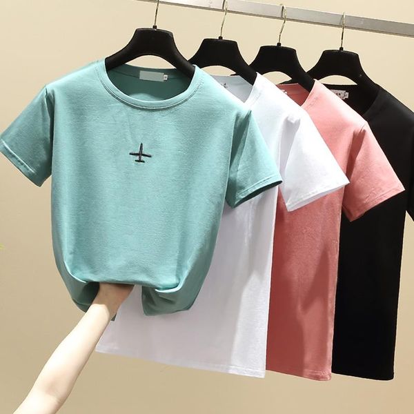 women's t-shirt gkfnmt summer tees woman casual tshirt femme 2021 short sleeve t shirt women cotton slim embroidery plain, White
women's t-shirt gkfnmt summer tees woman casual tshirt femme 2021 short sleeve t shirt women cotton slim embroidery plain, White