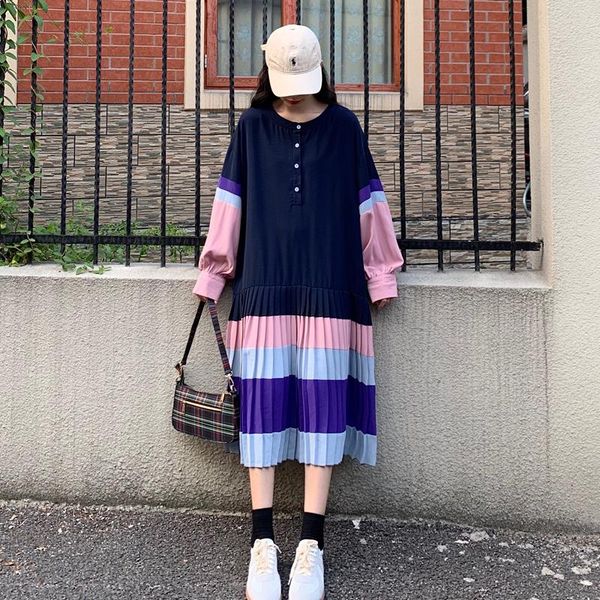 casual dresses superaen 2021 autumn plus size strip patchwork o neck a-line mid-calf ruffles woman dress, Black;gray
casual dresses superaen 2021 autumn plus size strip patchwork o neck a-line mid-calf ruffles woman dress, Black;gray