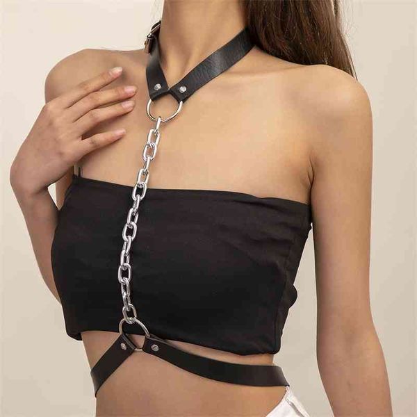punk pu body jewelry for women hip hop choker chain one piece harness gothic waist jewellery belly belt, Silver
punk pu body jewelry for women hip hop choker chain one piece harness gothic waist jewellery belly belt, Silver