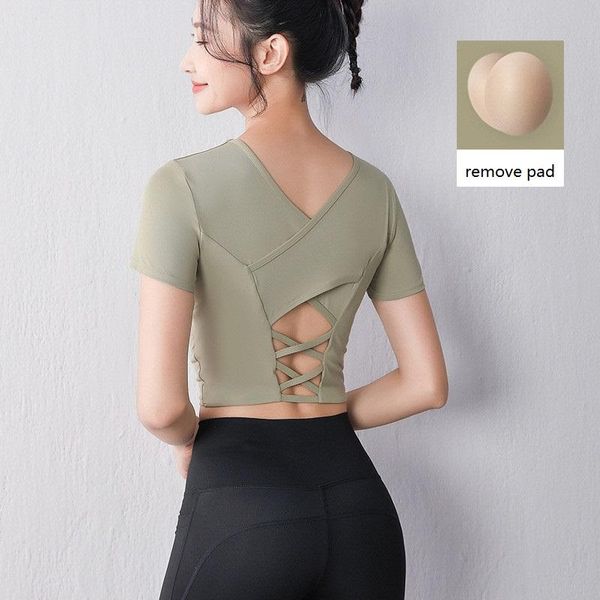 yoga outfit summer thin cross back fitness shirts women hollow running training sport t-shirt gym removable pad
yoga outfit summer thin cross back fitness shirts women hollow running training sport t-shirt gym removable pad