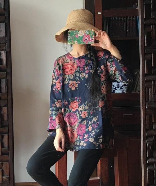 women retro loose cotton shirts ladies casual vitnage printed floral blouse female 2021 autumn print shirt women's blouses &, White
women retro loose cotton shirts ladies casual vitnage printed floral blouse female 2021 autumn print shirt women's blouses &, White