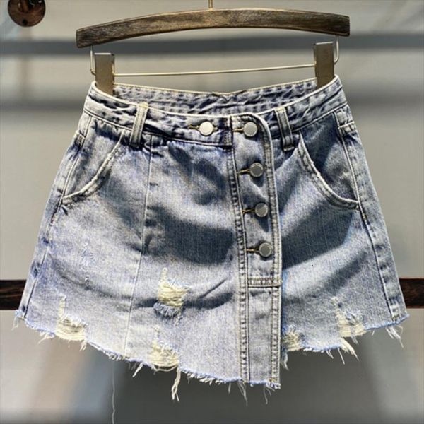 single breasted high waist denim women skirt summer fake two a line mini jeans, Black
single breasted high waist denim women skirt summer fake two a line mini jeans, Black