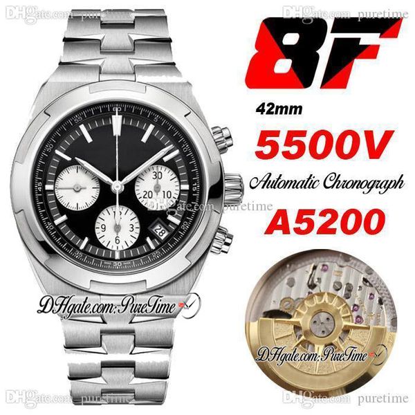 8f overseas 5500v a5200 automatic chronograph mens watch black dial white subdial stick markers stainless steel bracelet super edition watch, Slivery;brown
8f overseas 5500v a5200 automatic chronograph mens watch black dial white subdial stick markers stainless steel bracelet super edition watch, Slivery;brown
