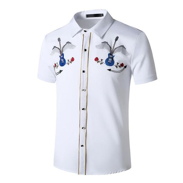 men's polos men 's western denim shirt casual embroidered button 2021 summer foreign trade european and american style type, White;black
men's polos men 's western denim shirt casual embroidered button 2021 summer foreign trade european and american style type, White;black
