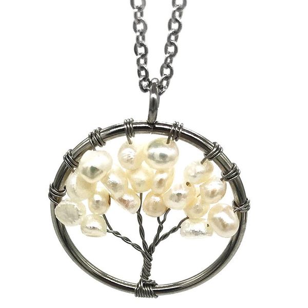 pendant necklaces 50mm big circle tree charm dangle lucky life gifts real baroque pearls natural freshwater, Silver 
pendant necklaces 50mm big circle tree charm dangle lucky life gifts real baroque pearls natural freshwater, Silver