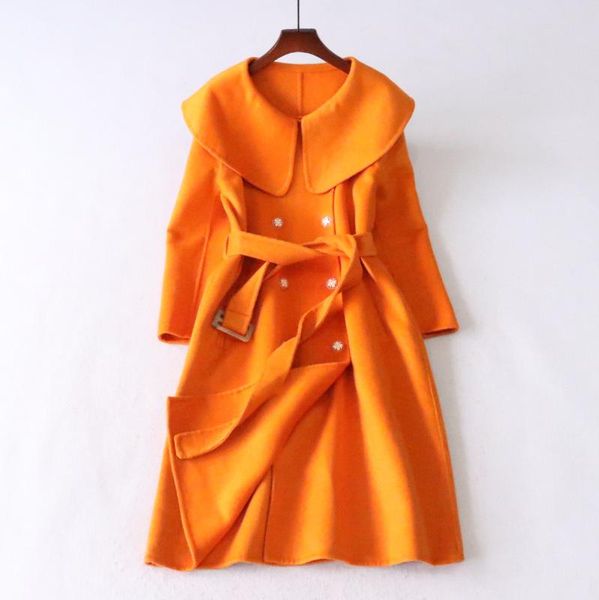 women's wool & blends 2021 cashmere fall clothes for women korean coat vintage double breasted, Black
women's wool & blends 2021 cashmere fall clothes for women korean coat vintage double breasted, Black