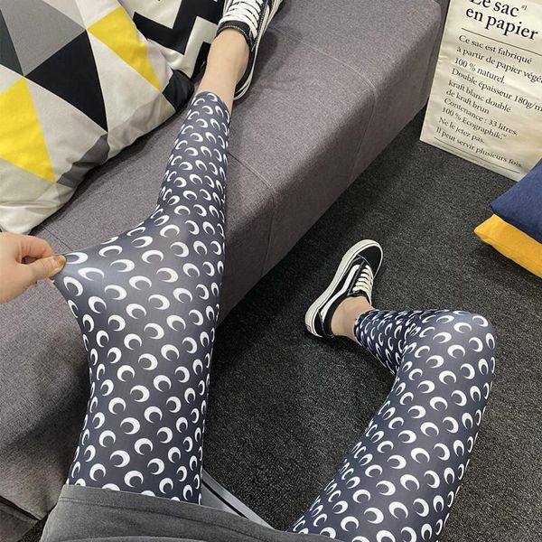 women's leggings nine-point pants ice silk crescent tights high elastic large size printing waist fitness, Black
women's leggings nine-point pants ice silk crescent tights high elastic large size printing waist fitness, Black