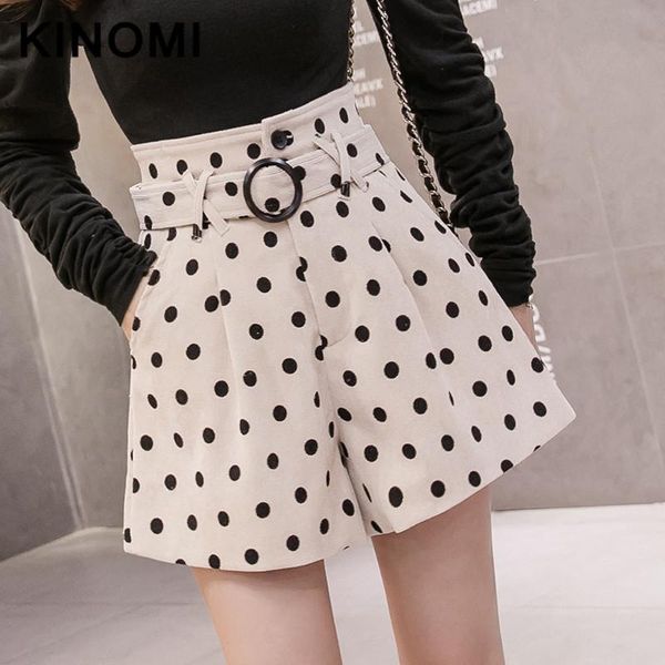 women's shorts kinomi autumn winter corduroy wide leg short with belt pocket high waist polka dots casual loose female, White;black
women's shorts kinomi autumn winter corduroy wide leg short with belt pocket high waist polka dots casual loose female, White;black