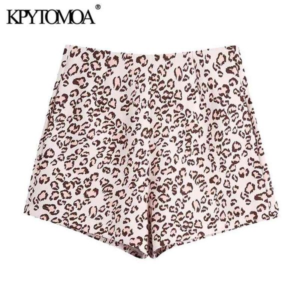 women chic fashion animal print side pockets shorts vintage high waist back zipper female short pants mujer 210420, White;black
women chic fashion animal print side pockets shorts vintage high waist back zipper female short pants mujer 210420, White;black