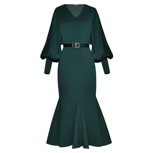 est fashion 2021 runway dress women's lantern sleeve mid-calf mermaid casual dresses, Black;gray
est fashion 2021 runway dress women's lantern sleeve mid-calf mermaid casual dresses, Black;gray