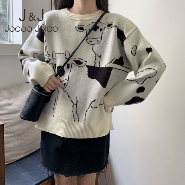 retro casual loose lazy cow sweater female korean harajuku women's sweaters japanese kawaii cute ulzzang clothing for women 210518, White;black
retro casual loose lazy cow sweater female korean harajuku women's sweaters japanese kawaii cute ulzzang clothing for women 210518, White;black