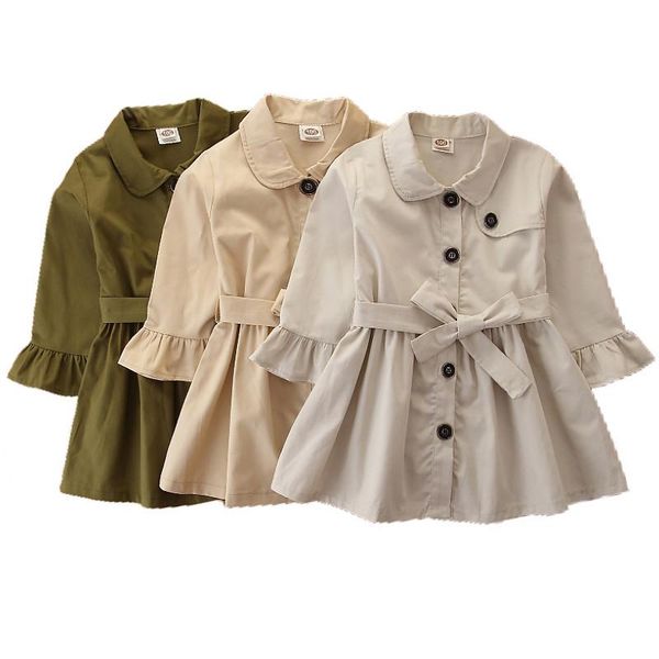 2-7y children girls trench coat 2021 spring autumn solid color long sleeve single-breasted lapel outerwear casual kids clothes, Blue;gray
2-7y children girls trench coat 2021 spring autumn solid color long sleeve single-breasted lapel outerwear casual kids clothes, Blue;gray