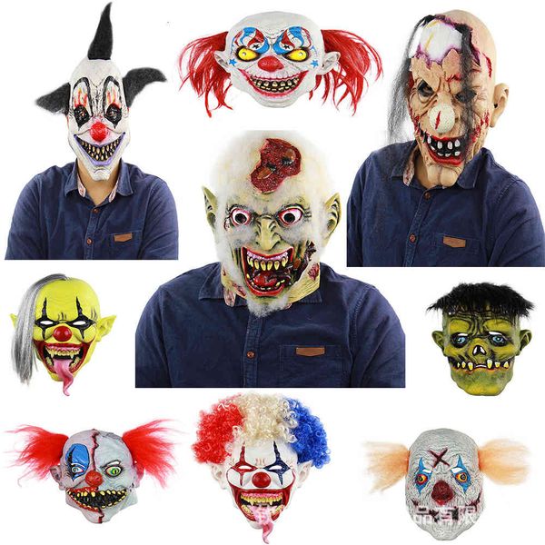 halloween mask party horror clown latex scary demon ghost face robbery screamer