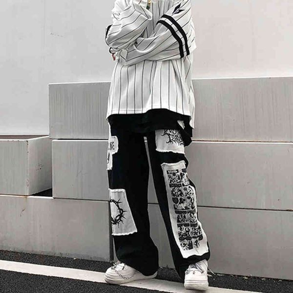 men's pants japonês manga carga calças dos homens desenhos anima retalhos calça reta hip hop casual solto moletom oversize streetwear n, Black
men's pants japonês manga carga calças dos homens desenhos anima retalhos calça reta hip hop casual solto moletom oversize streetwear n, Black
