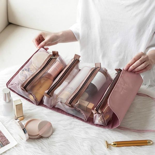 women portable cosmetic bag travel makeup organizer pouch 4 removable mesh bags in 1 foldable nylon high capacity & cases
women portable cosmetic bag travel makeup organizer pouch 4 removable mesh bags in 1 foldable nylon high capacity & cases