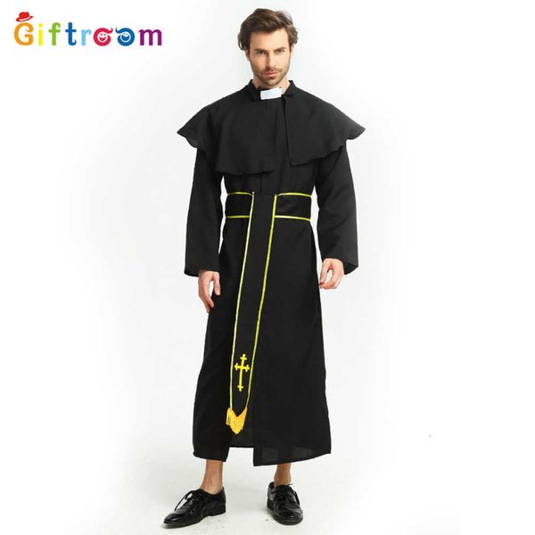 for casual dresses costum stage performance of halloween drama male gold black missionary robe prit party role playing costume, Black;gray
for casual dresses costum stage performance of halloween drama male gold black missionary robe prit party role playing costume, Black;gray