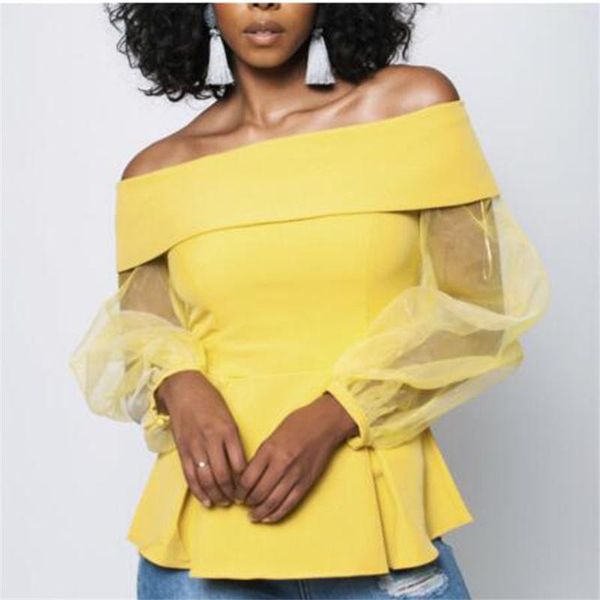 women's blouses & shirts yellow slash neck ruffled women blouse summer see-though organza lantern sleeve pullover african office t, White
women's blouses & shirts yellow slash neck ruffled women blouse summer see-though organza lantern sleeve pullover african office t, White