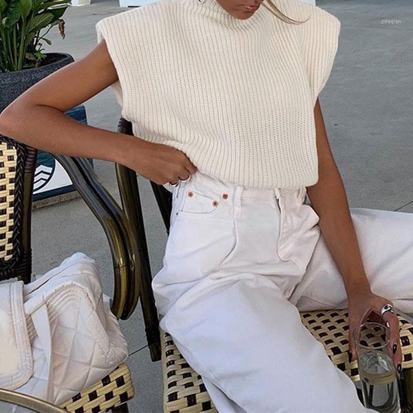 turtleneck sleeveless women vest sweater white shoulder pads pullover knitted loose autumn winter casual jumper women's sweaters, White;black
turtleneck sleeveless women vest sweater white shoulder pads pullover knitted loose autumn winter casual jumper women's sweaters, White;black
