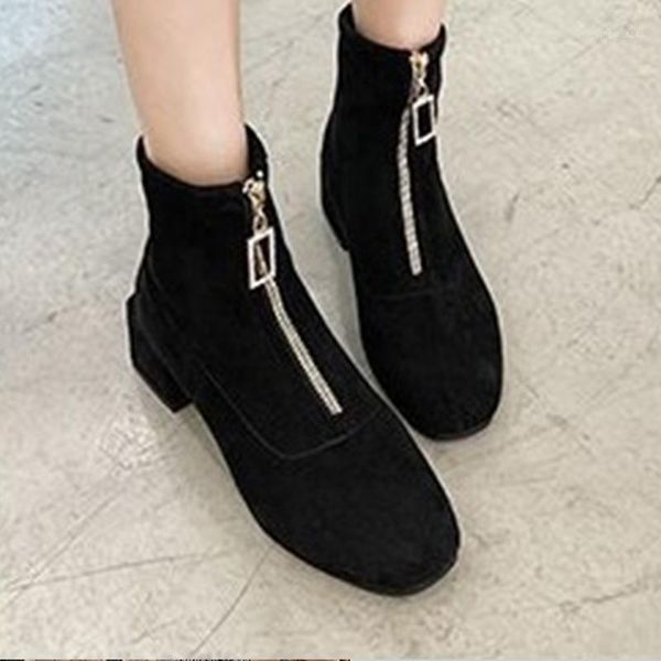 boots 2021 short autumn and winter flock women shoes korean style fashion ladies zipper block heels ankle1, Black
boots 2021 short autumn and winter flock women shoes korean style fashion ladies zipper block heels ankle1, Black