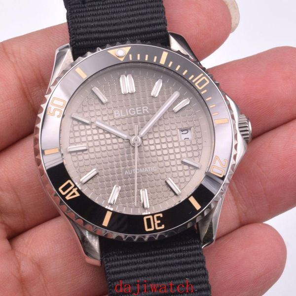 bliger 41 mm automatic mechanical men clock luxury brand sapphire glass light-emitting waterproof calendar men's watch black nylon s, Slivery;brown
bliger 41 mm automatic mechanical men clock luxury brand sapphire glass light-emitting waterproof calendar men's watch black nylon s, Slivery;brown