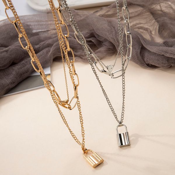 lock chain pendant necklace for women choker goth aesthetic boho vintage collier femme fashion punk jewelry, Silver
lock chain pendant necklace for women choker goth aesthetic boho vintage collier femme fashion punk jewelry, Silver