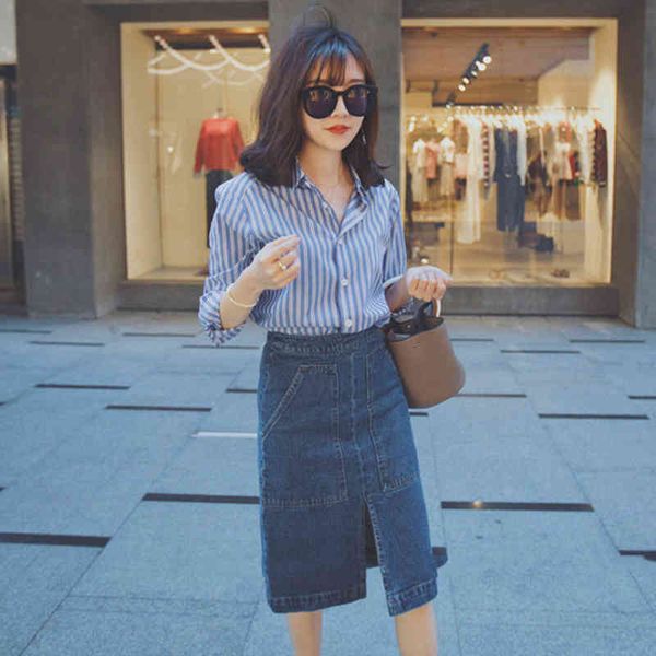 two piece dress skirt assemblies spring summer 2 piece female office strip blue jeans suits il6d, White
two piece dress skirt assemblies spring summer 2 piece female office strip blue jeans suits il6d, White