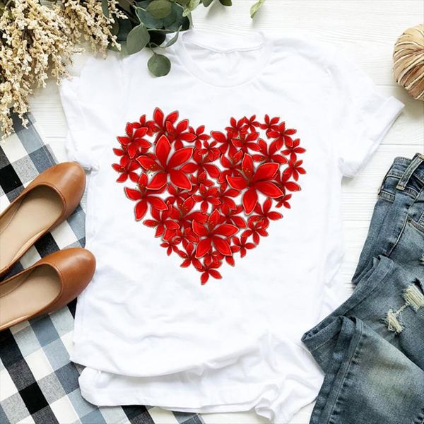 90s love floral flower womens t shirts short sleeve print tee clothes female graphic, White
90s love floral flower womens t shirts short sleeve print tee clothes female graphic, White