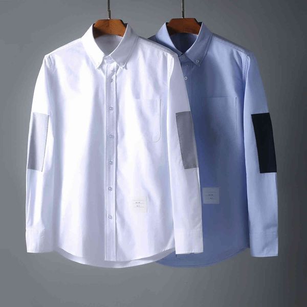 design clothing fashion oxford spinning double cloth contrast new business leisure long sleeve shirt for men and women, White;black 
design clothing fashion oxford spinning double cloth contrast new business leisure long sleeve shirt for men and women, White;black