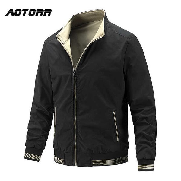 men bomber jacket autumn winter windbreaker coats mens casual solid thin jacket male fashion outerwear double-sided wear clothes 211011, Tan;black
men bomber jacket autumn winter windbreaker coats mens casual solid thin jacket male fashion outerwear double-sided wear clothes 211011, Tan;black