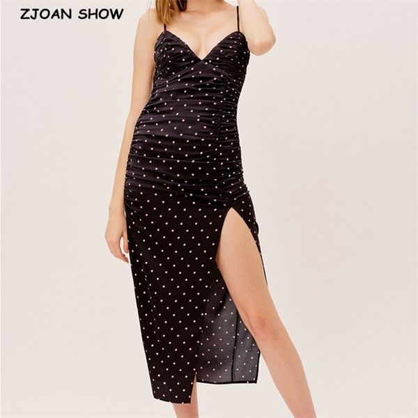 french bandage backless satin women dress polka dot print black spaghetti strap ruched waist mid-calf slit dresses party fashion 210429, Black;gray
french bandage backless satin women dress polka dot print black spaghetti strap ruched waist mid-calf slit dresses party fashion 210429, Black;gray