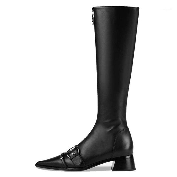 boots women tall woman's buckle punk knee high long genuine leather pigskin motorcycle pointed toe zip1, Black
boots women tall woman's buckle punk knee high long genuine leather pigskin motorcycle pointed toe zip1, Black