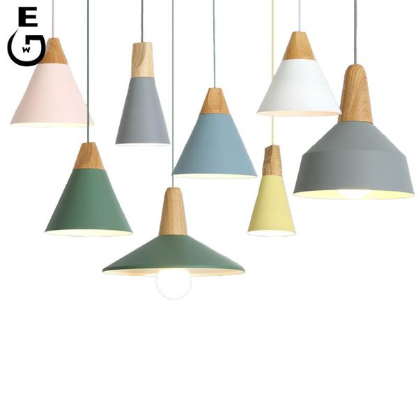 pendant lights restaurant/bar lighting wooden aluminum shade lamps light fixture