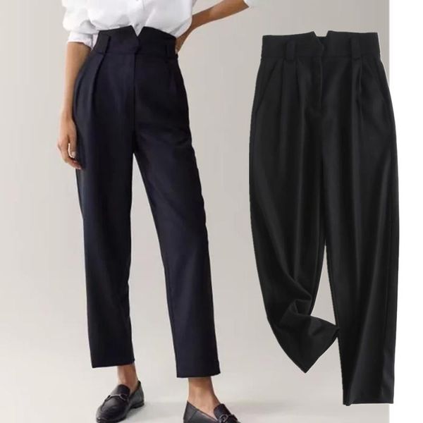 women's pants & capris withered 2021 winter wool women england style office lady casual high waist pantalones mujer pantalon femme trou, Black;white
women's pants & capris withered 2021 winter wool women england style office lady casual high waist pantalones mujer pantalon femme trou, Black;white
