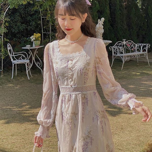 evening party floral dress women lantern sleeve elegant vintage female sweet summer ruffles korean 210510, Black;gray
evening party floral dress women lantern sleeve elegant vintage female sweet summer ruffles korean 210510, Black;gray