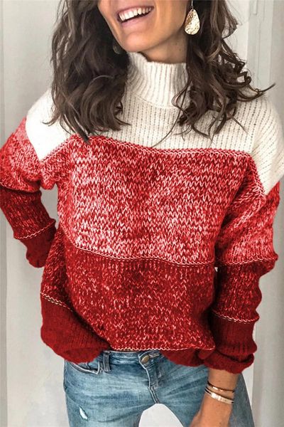 women's sweaters women turtleneck oversized sweater casual long sleeve color block loose chunky knitted pullover for autumn winter, White;black
women's sweaters women turtleneck oversized sweater casual long sleeve color block loose chunky knitted pullover for autumn winter, White;black