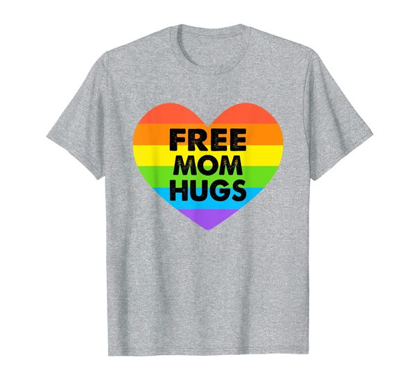 mom hugs lgbt t-shirt, White;black 
mom hugs lgbt t-shirt, White;black