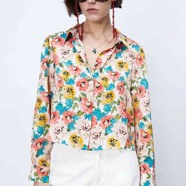 za summer women blouse floral printed long sleeve shirt office lady turn down collarfemale loose single breasted 210422, White
za summer women blouse floral printed long sleeve shirt office lady turn down collarfemale loose single breasted 210422, White
