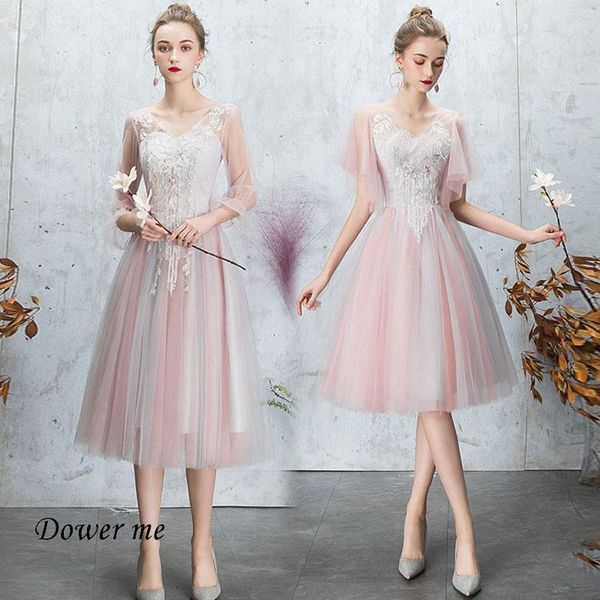 bridesmaid dress pink gr533 elegant tea length lace wedding guest dresses appliques three quarter sleeve, White;pink
bridesmaid dress pink gr533 elegant tea length lace wedding guest dresses appliques three quarter sleeve, White;pink