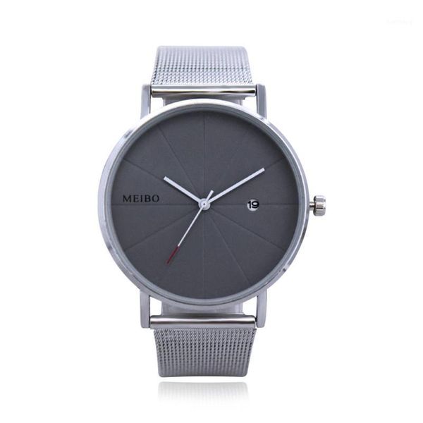 minimalism men women no numbers round dial calendar mesh band quartz wrist watch luxury wristwatches, Slivery;brown
minimalism men women no numbers round dial calendar mesh band quartz wrist watch luxury wristwatches, Slivery;brown