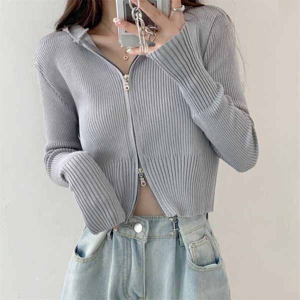 women's knits & tees hooded high waist slim cardigans sweaters women stylish femme chic office lady autumn 2021 all match, White
women's knits & tees hooded high waist slim cardigans sweaters women stylish femme chic office lady autumn 2021 all match, White