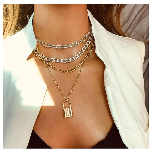 vintage multi layer key cross necklace for men women mixed color link chain 2021 trend punk alloy femme jewelry gift pendant necklaces, Silver
vintage multi layer key cross necklace for men women mixed color link chain 2021 trend punk alloy femme jewelry gift pendant necklaces, Silver